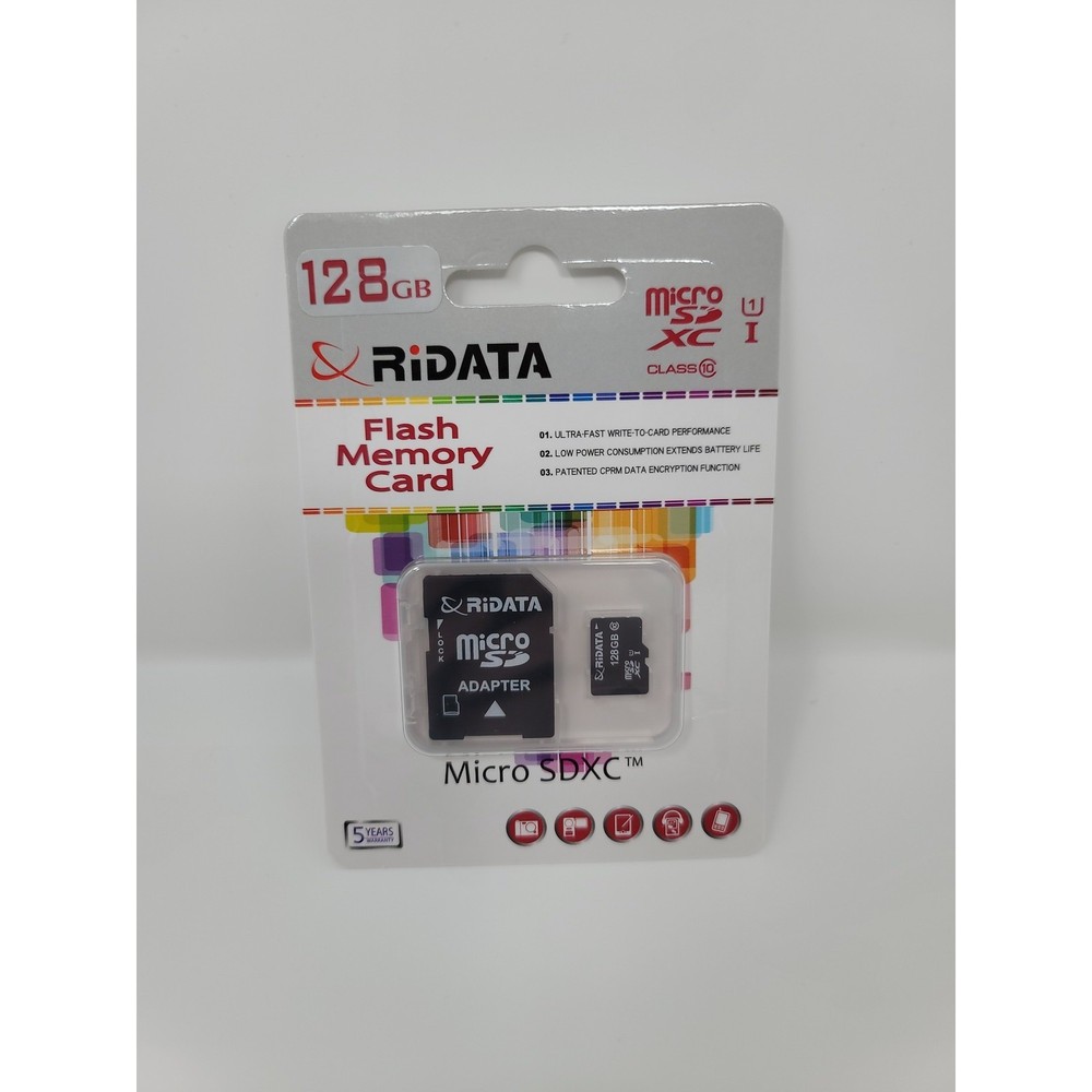 RiDATA 128GB Micro SDXC Flash Memory Card Class 10 UHS-I With Adapter New