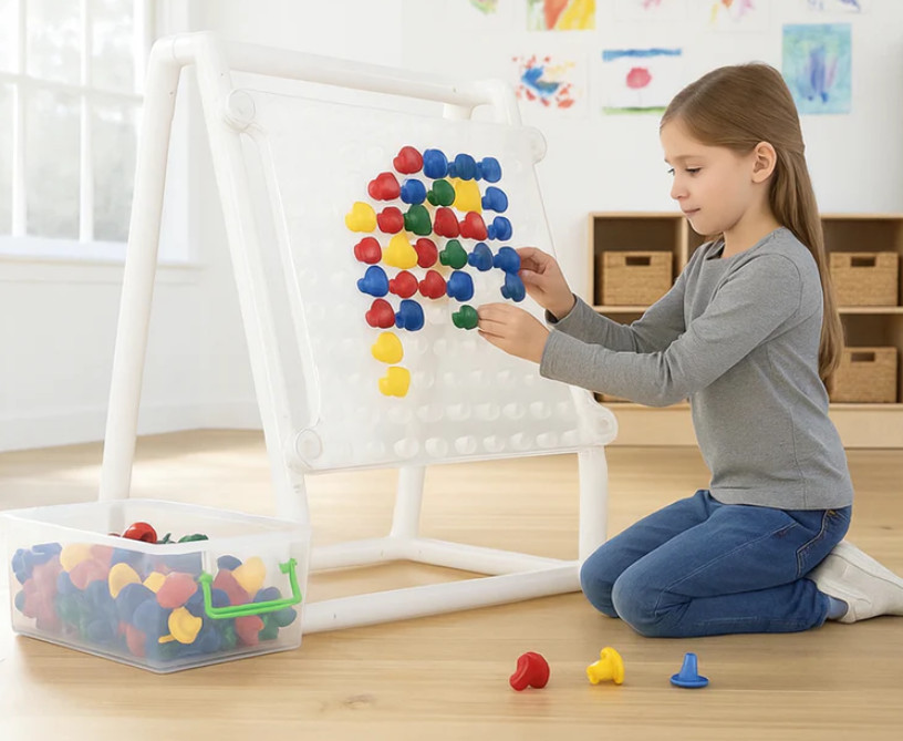 STEM Mega Pegboard Set, 100 Jumbo Pegs w/ Stand , Sorting, Patterns, Fine Motor