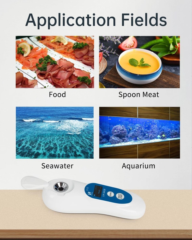 Digital Salinity Refractometer Testing Kit 3-in-1 with ATC/Refractive Index (RI)