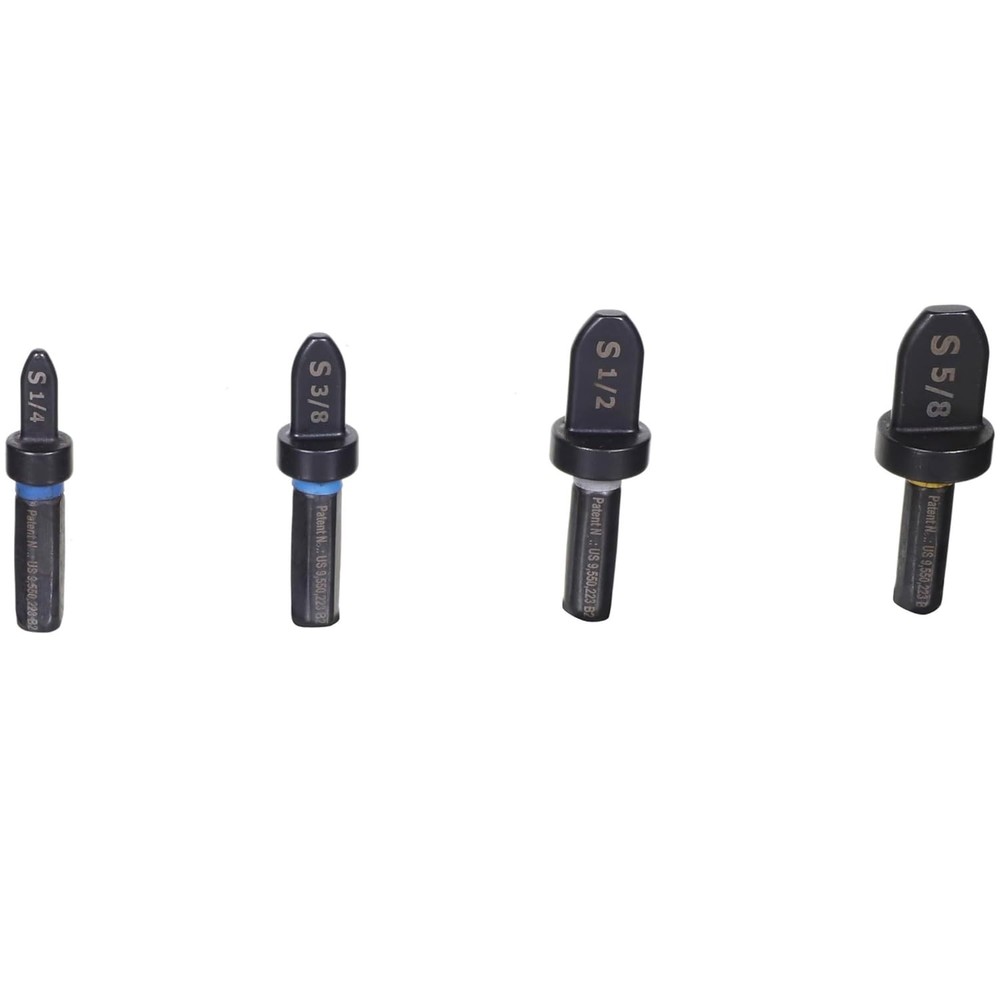 Spin Tools 4000 4-Piece Drill Bit Swaging Tool Set 1/4, 3/8, 1/2,