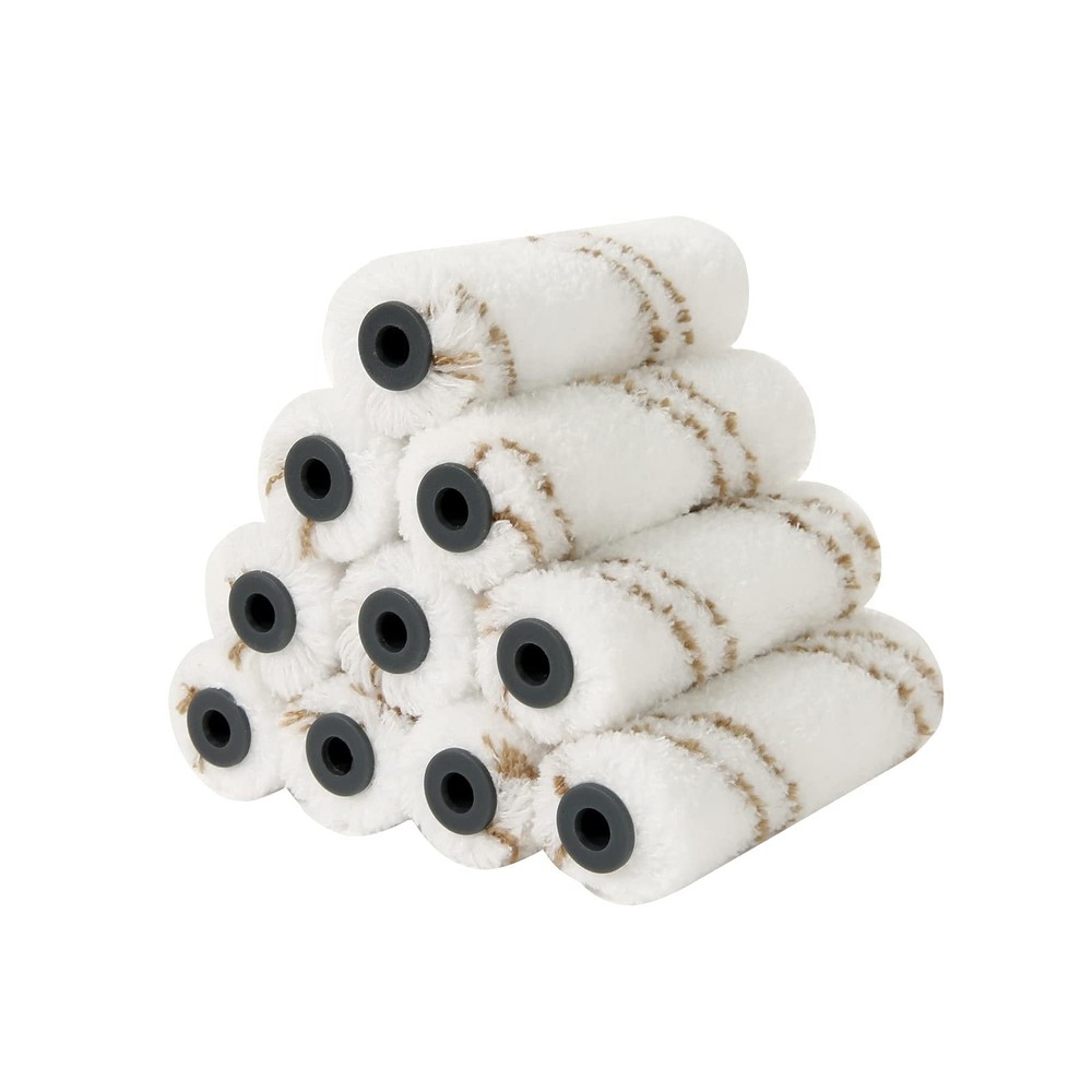 10pcs 4in Paint Roller Covers 10mm Nap Microfiber Mini Roller Set