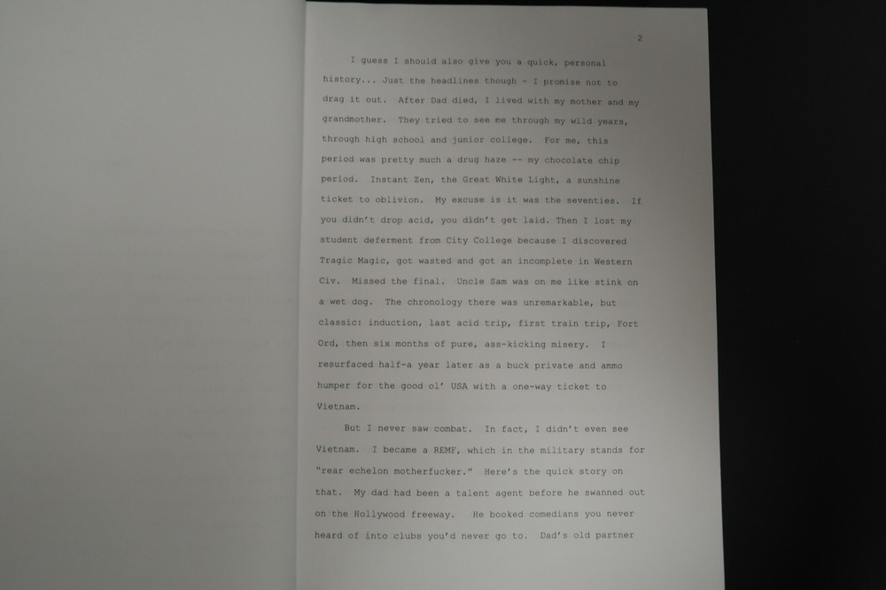 At First Sight Original Book Script Stephen J. Cannell Studios Collection