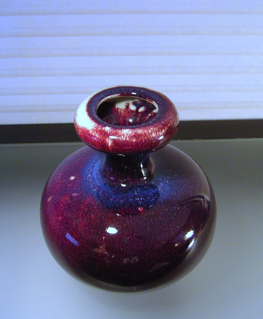 Chinese Flambé Glazed Vase Oxblood Purple