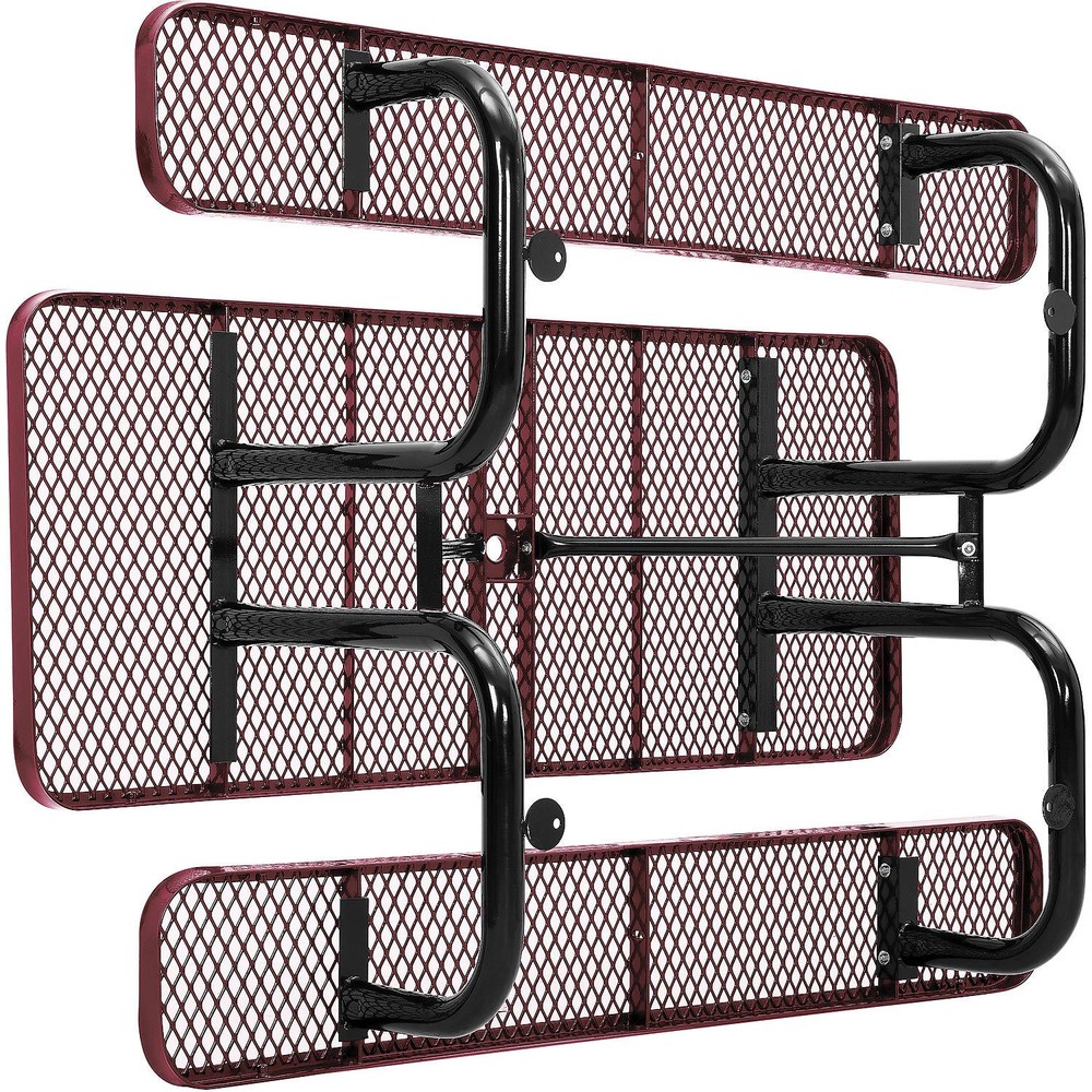 6' Rectangular Expanded Metal Picnic Table 72"L x 62"W Red