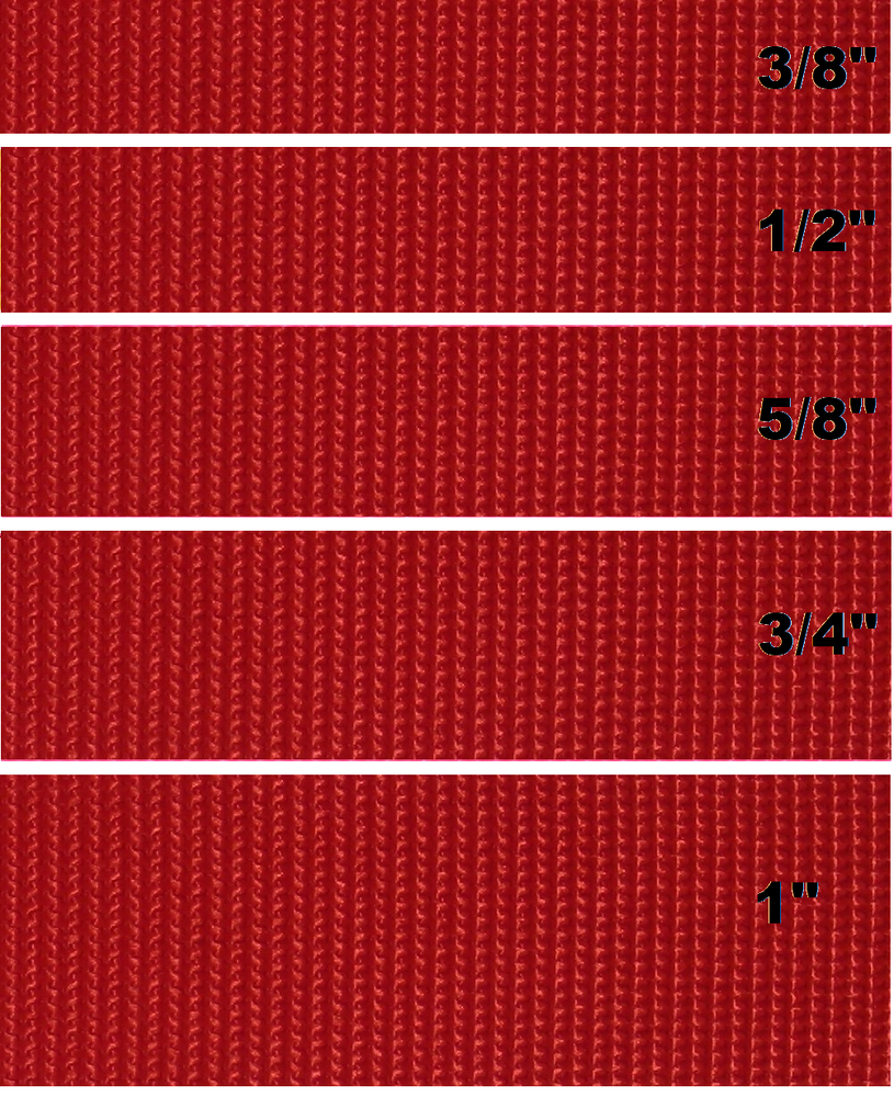 Light Weight Nylon Webbing ASSORTMENT 5 width choice 1 yard each 19 colors