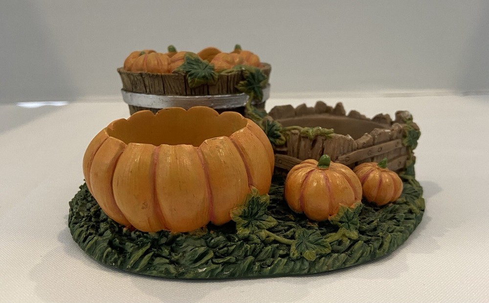 Vintage 3 Tea light Pumpkin Candle Holder.