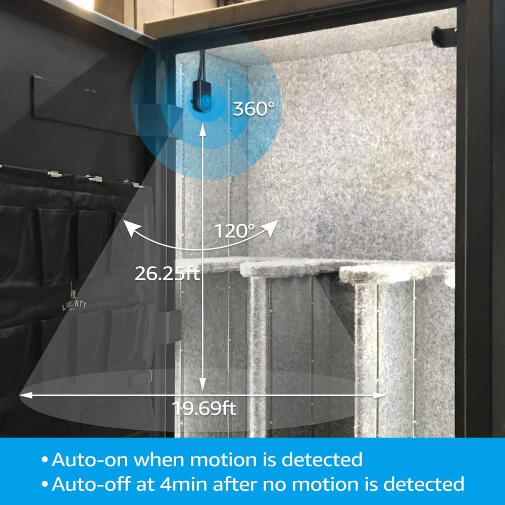 LED Safe Lighting Kit, (6) 12 Inch Linkable Light Bars Motion Sensor UL Daylight