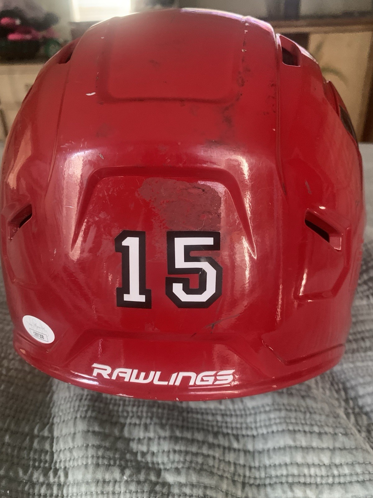 JJ Wetherholt Memphis Redbirds Game Used Autographed Batting Helmet - JSA COA