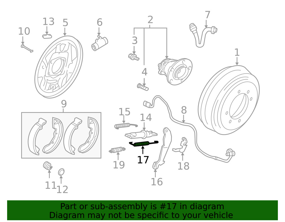 Genuine Mitsubishi Drum Brake Adjusting Lever Return Spring 4600A113