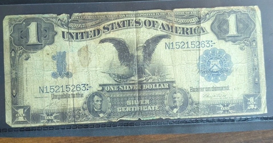 1899 One Dollar Silver Certificate Black Eagle Large Banknote N15215263 Serial #