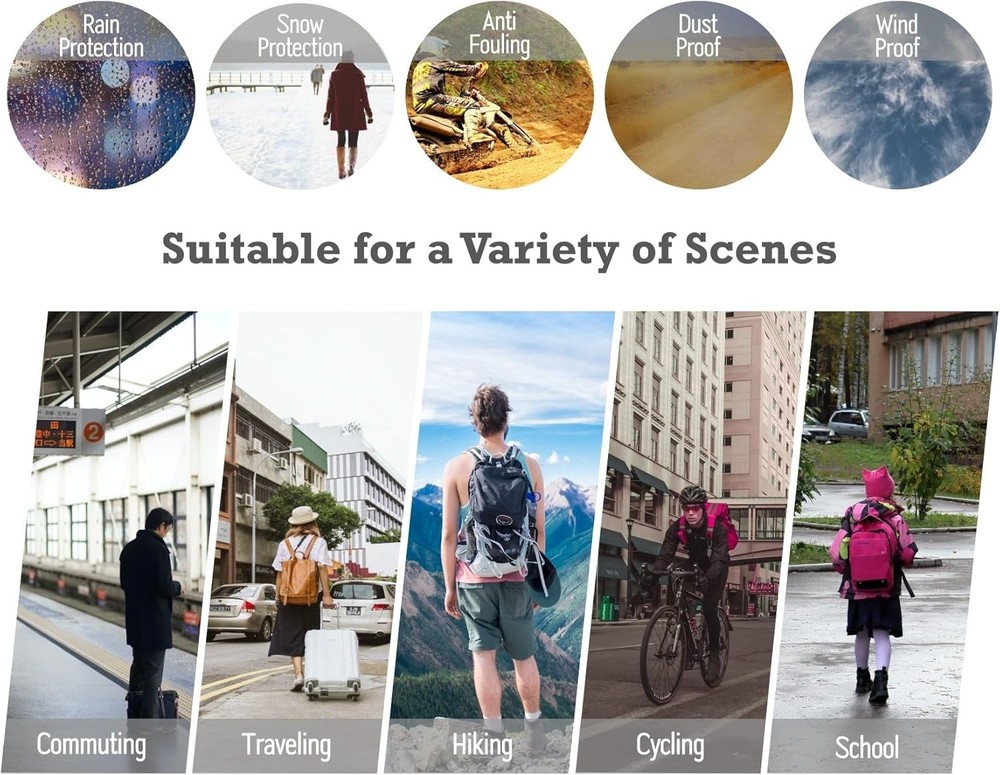 Durable 15-90L Backpack Rain Cover - Lightweight with Adjustable Closure System