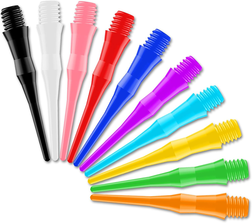 2BA Thread Soft Tip Dart Points 500 Pack, 10 Colors, Plastic Dart Tips Replaceme