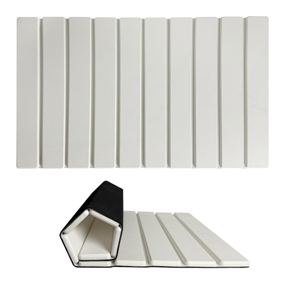 Foldable Stone Bath Mat, Quick Drying Diatomaceous Earth Shower Mat with Non-...