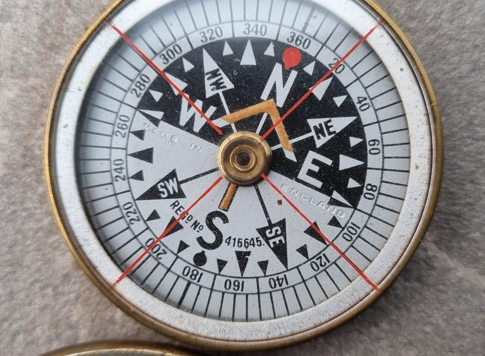 Antique Military Brass Compass