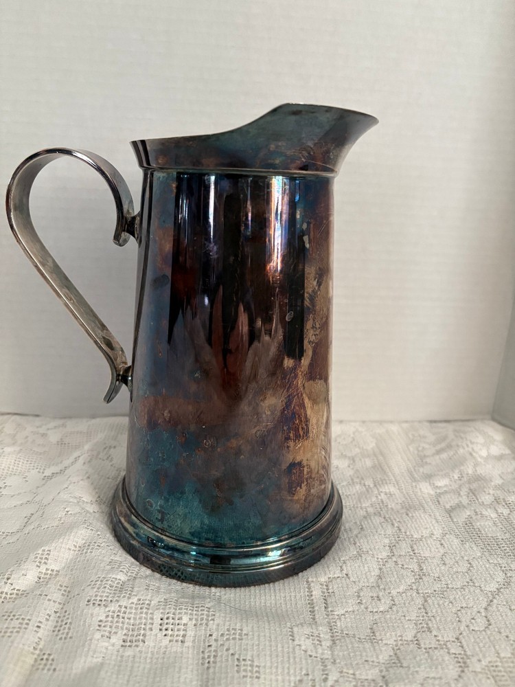 William Adams Silver Plated Water Pitcher with glass bottom