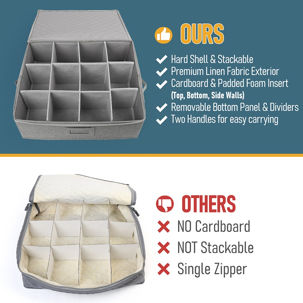 Cup Mug Storage Container Hard Shell China Coffee Mug Storage Box for Moving