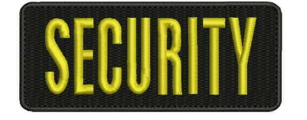 Security embroidery patch 2x5 hook gold
