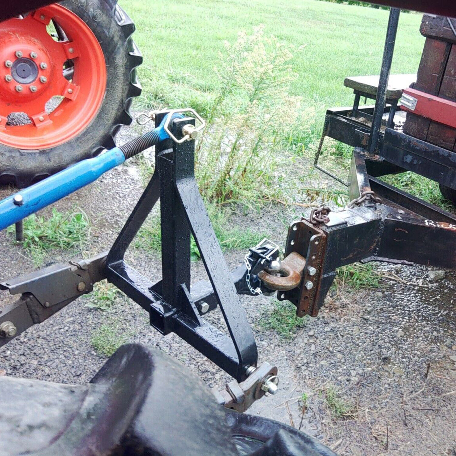 3 Point Hitch 2" Receiver Trailer Steel Category 1 Tractor Tow Drawbar Adapter