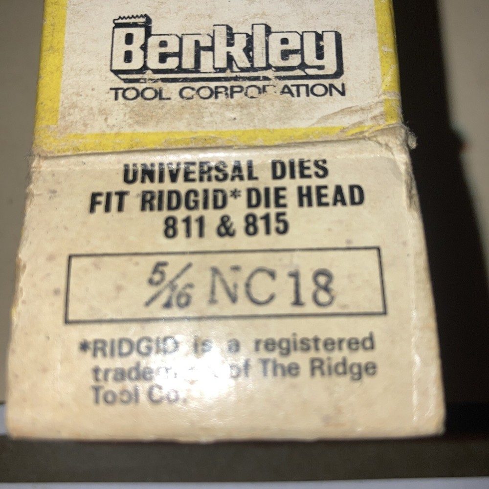 Berkley Tool 5/16"-18 UNC Bolt Threading Like Ridgid 48220