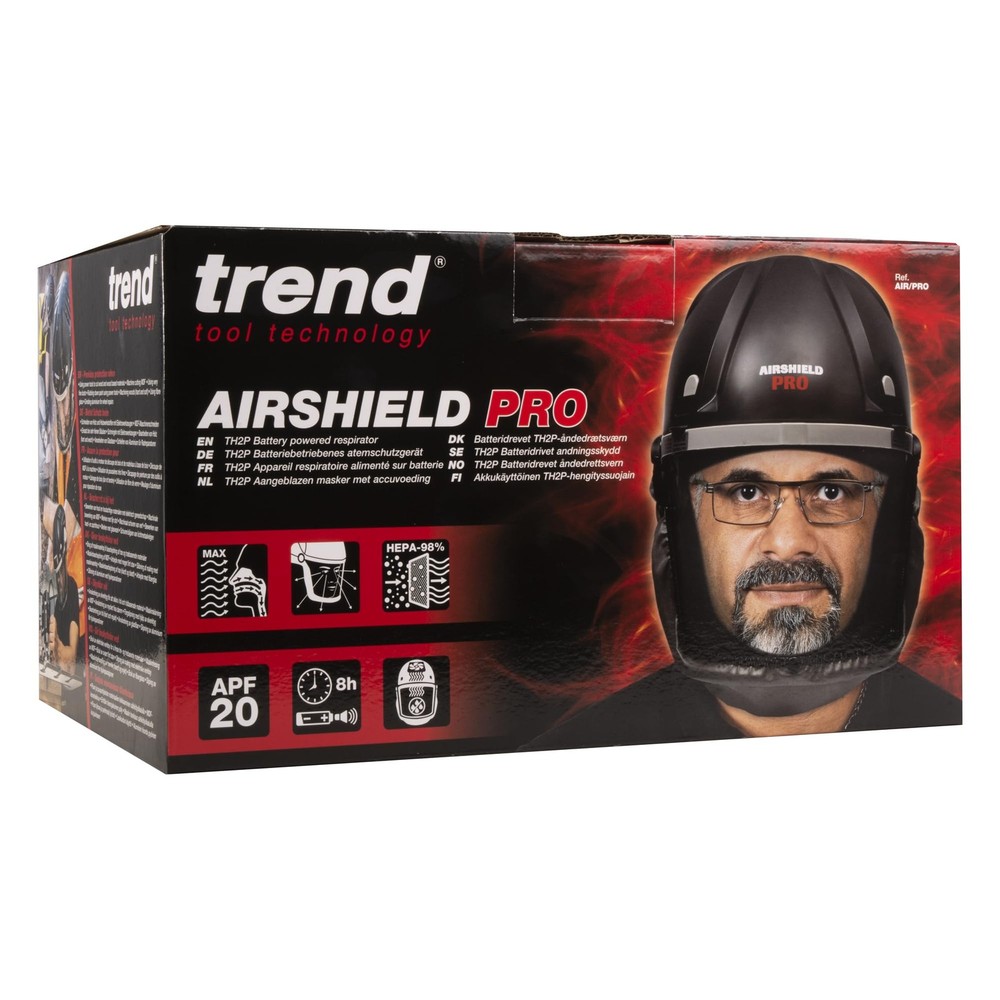 Trend Airshield Pro Full Faceshield, Dust Protector, Battery Powered Air Circ...
