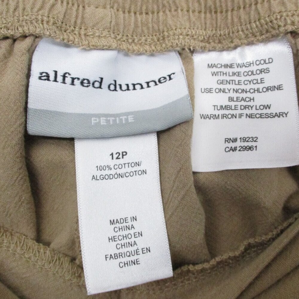 Alfred Dunner Gaucho Capri Pants 100% Cotton Beige Women Size | 12P