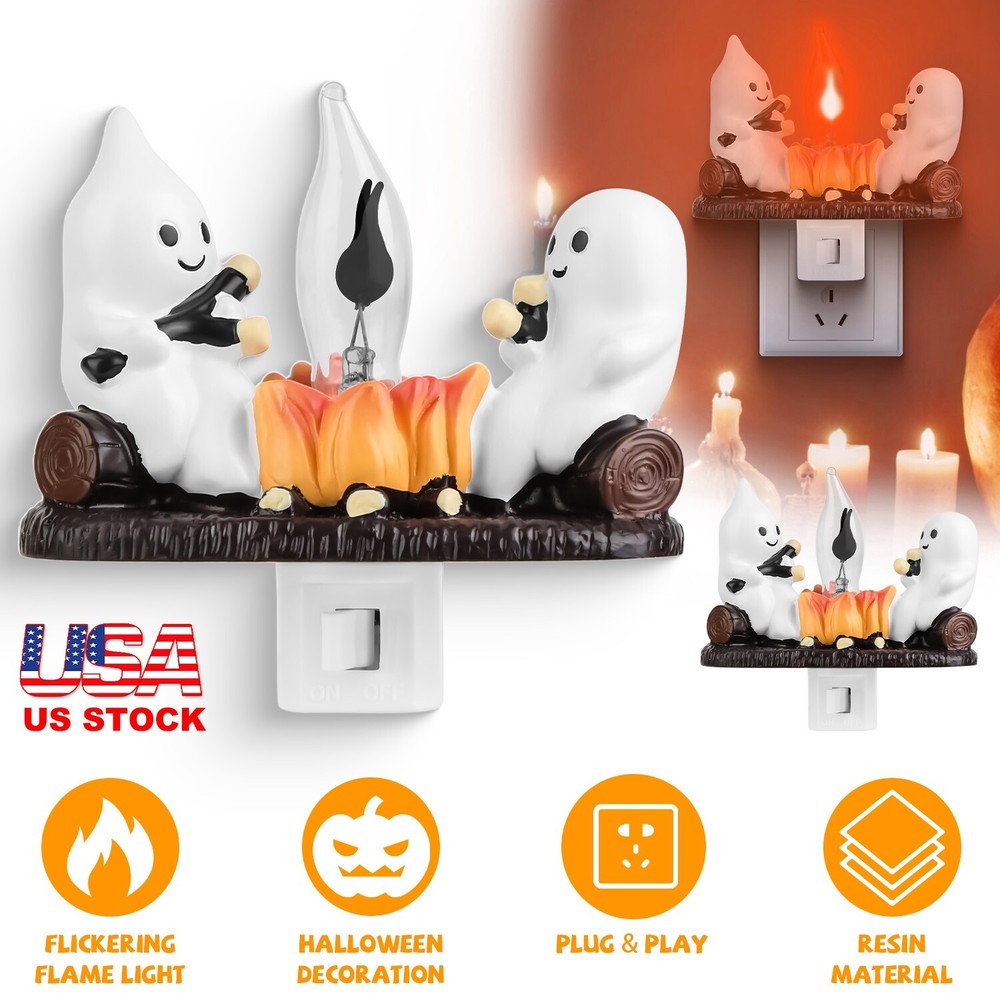 Campfire Flickering, Ghosts Campfire Flicker Flame Halloween Nightlight