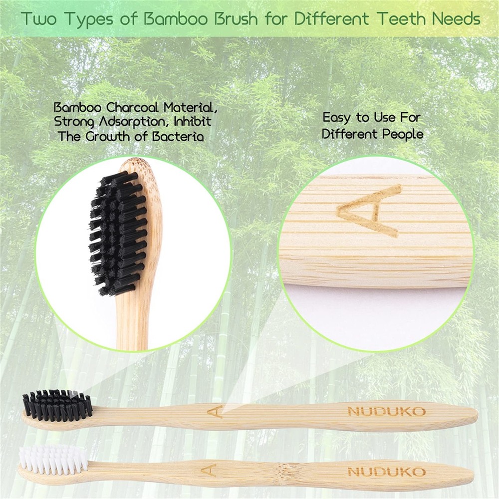 Biodegradable Bamboo Toothbrushes BPA Free Soft Bristles Compostable