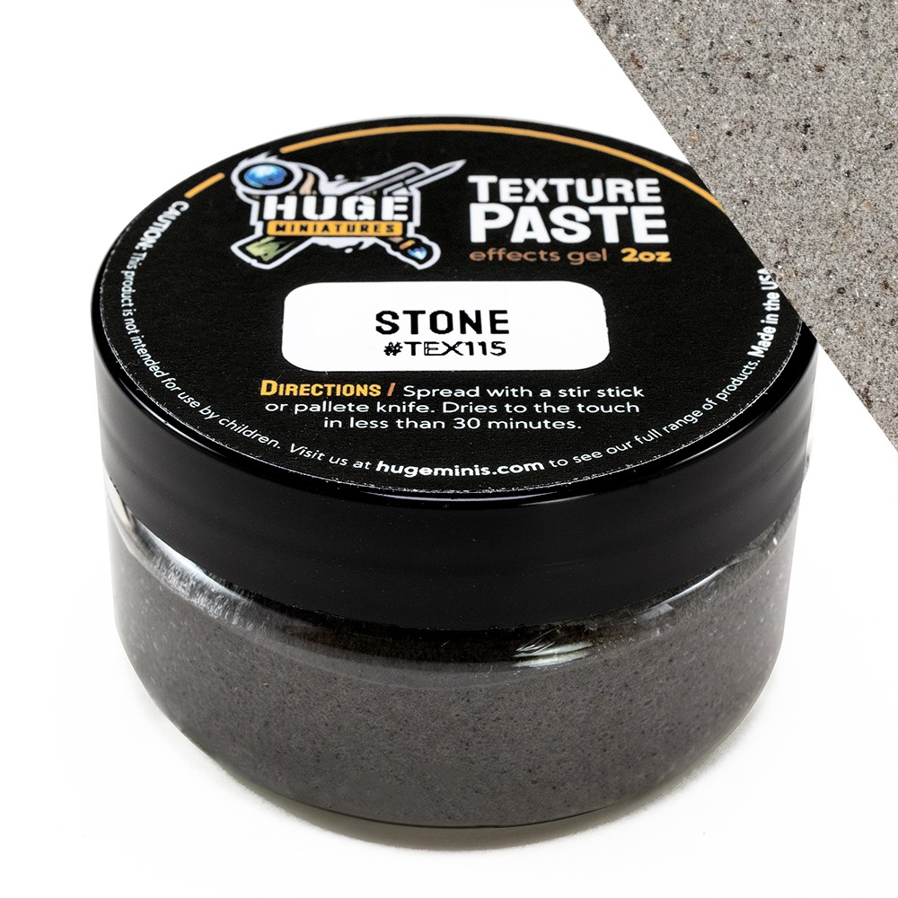 Huge Miniatures Texture Paste, Stone Model Basing Paint – 2oz Resealable Jar