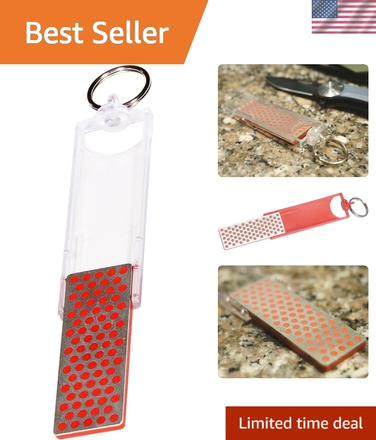 Fresh New Diamond Mini-Sharp Portable Pocket Fine Grit Sharpener in Red