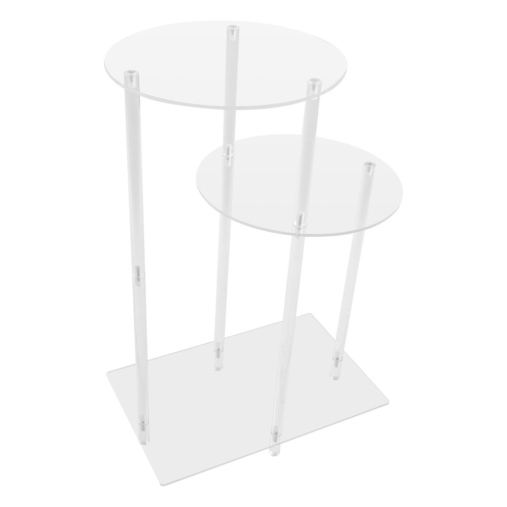 Side Table Home Bedside Table with Open Storage Shelf Indoor Clear Side Table US