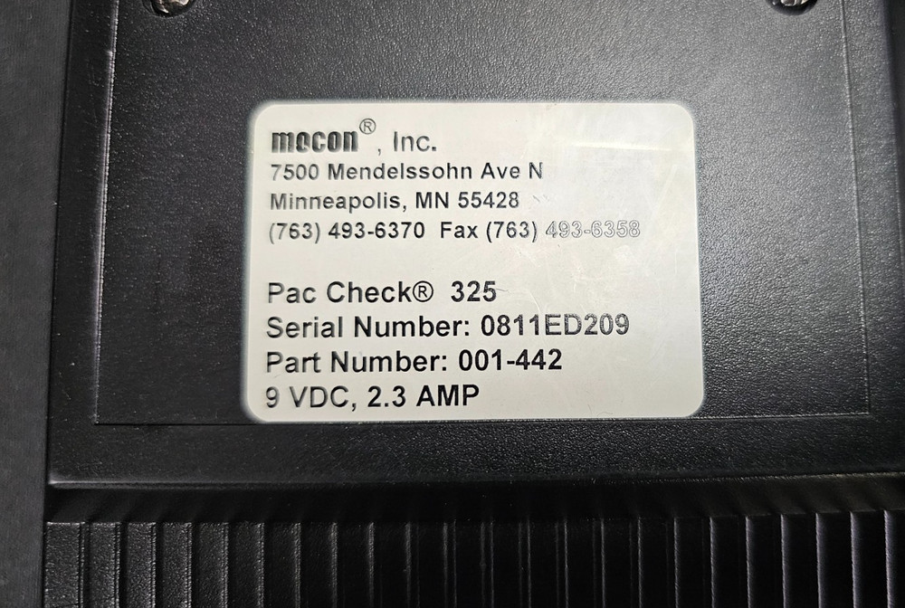 MOCON PAC CHECK 325 Hand-held O2 & CO2 Analyzers -TOOL ONLY- READ DESCRIPTION