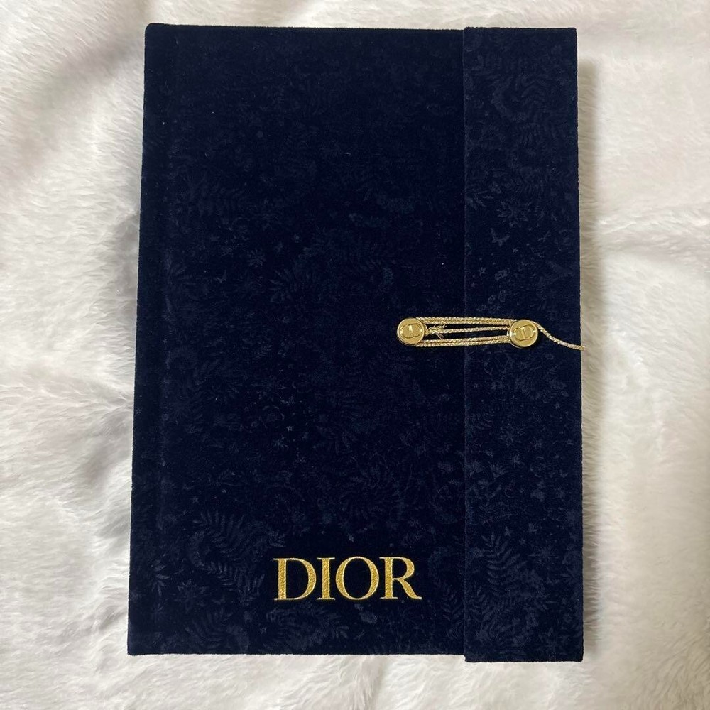 Christian Dior note notebook Navy Velvet cover