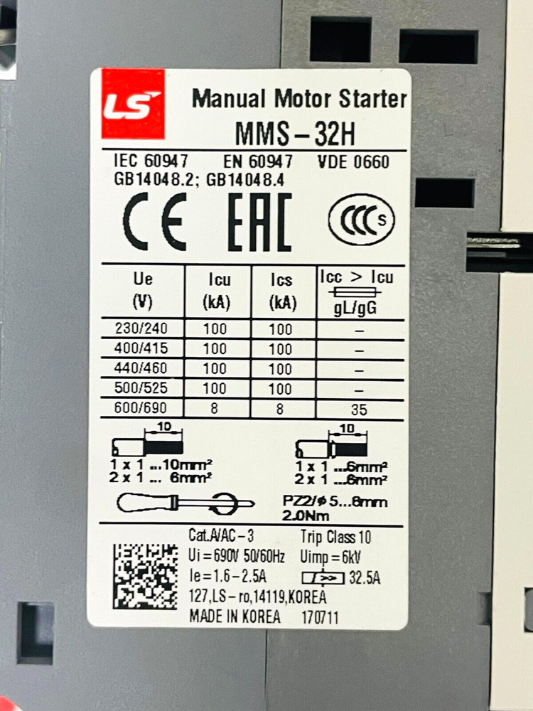 LS MEC MMS-32H Manual Motor Starter