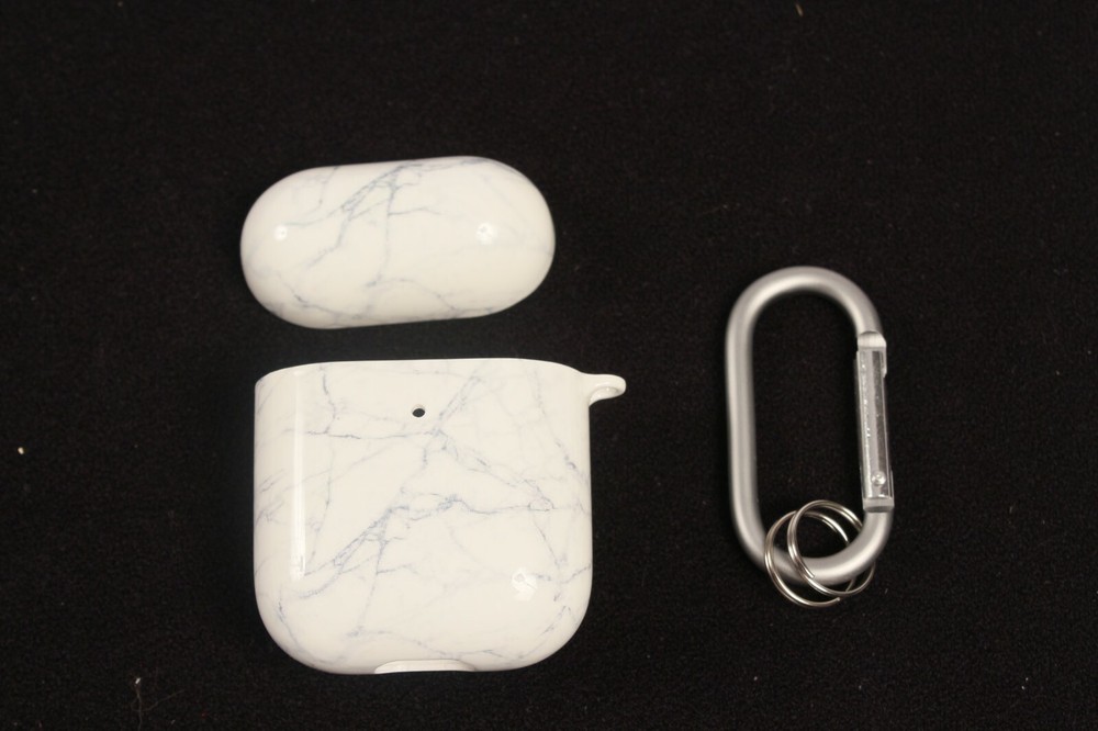 Air Pod Plastic Case with White Marble Design Protective New