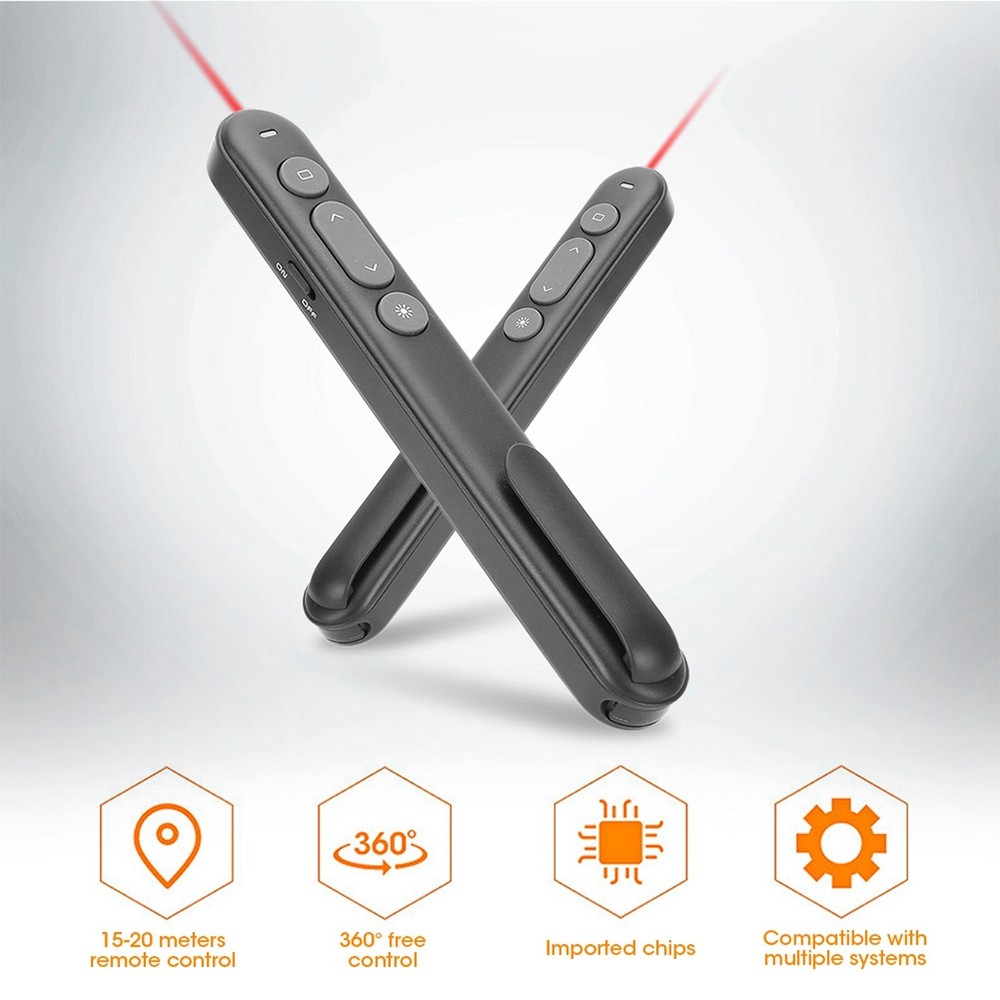 2.4G Wireless Presenter Controller Long Remote Distance Full Screen Display