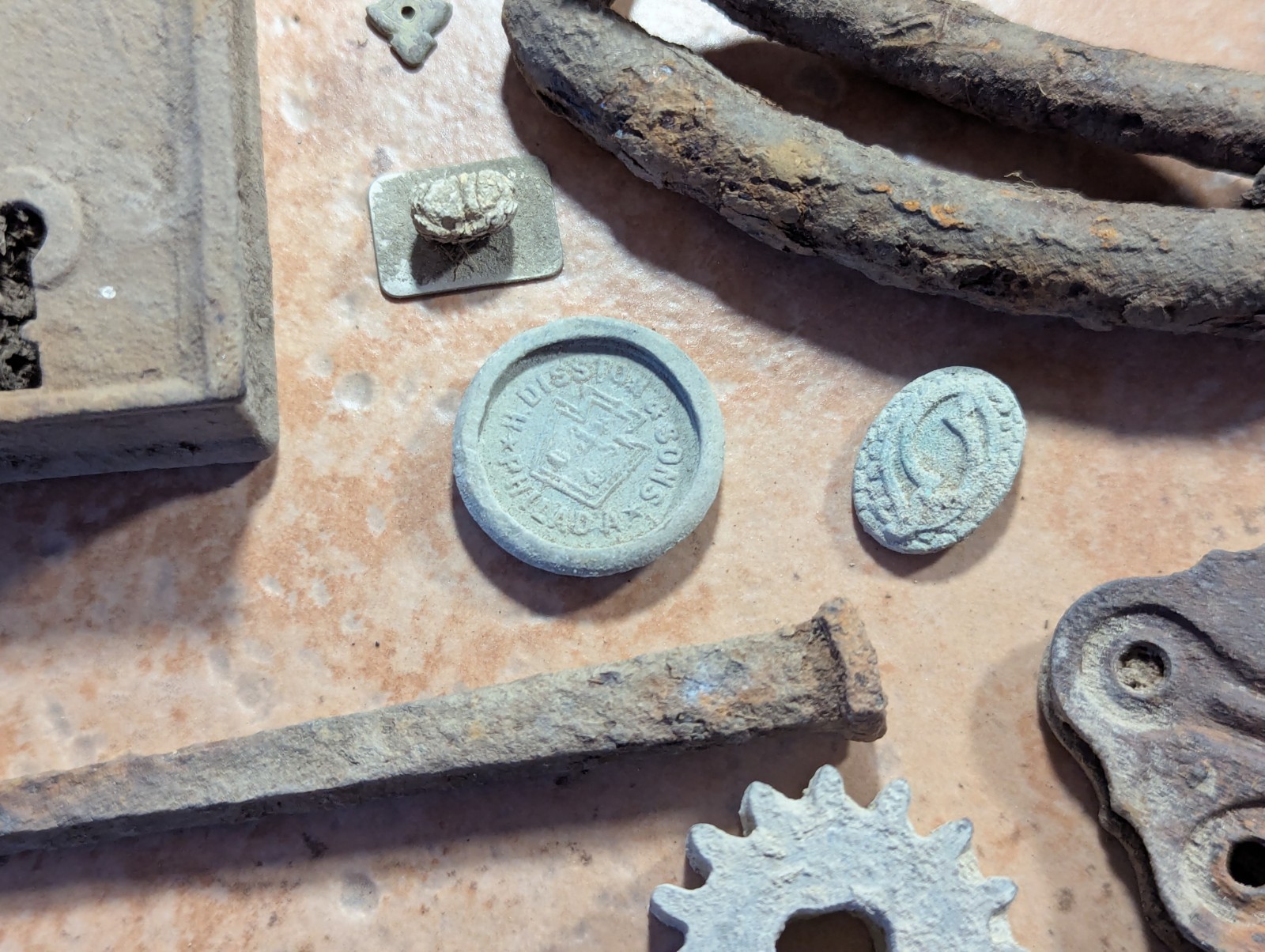 Dug Relics Vintage Iron Door Hardware Buckles Glasses Brass Key Bottle Openers