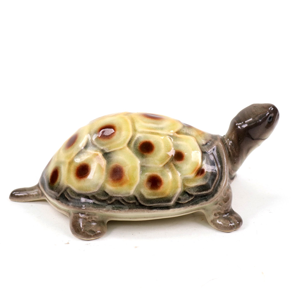 Tortoise Turtle Pottery Figurine Unknown Maker Maybe German MCM