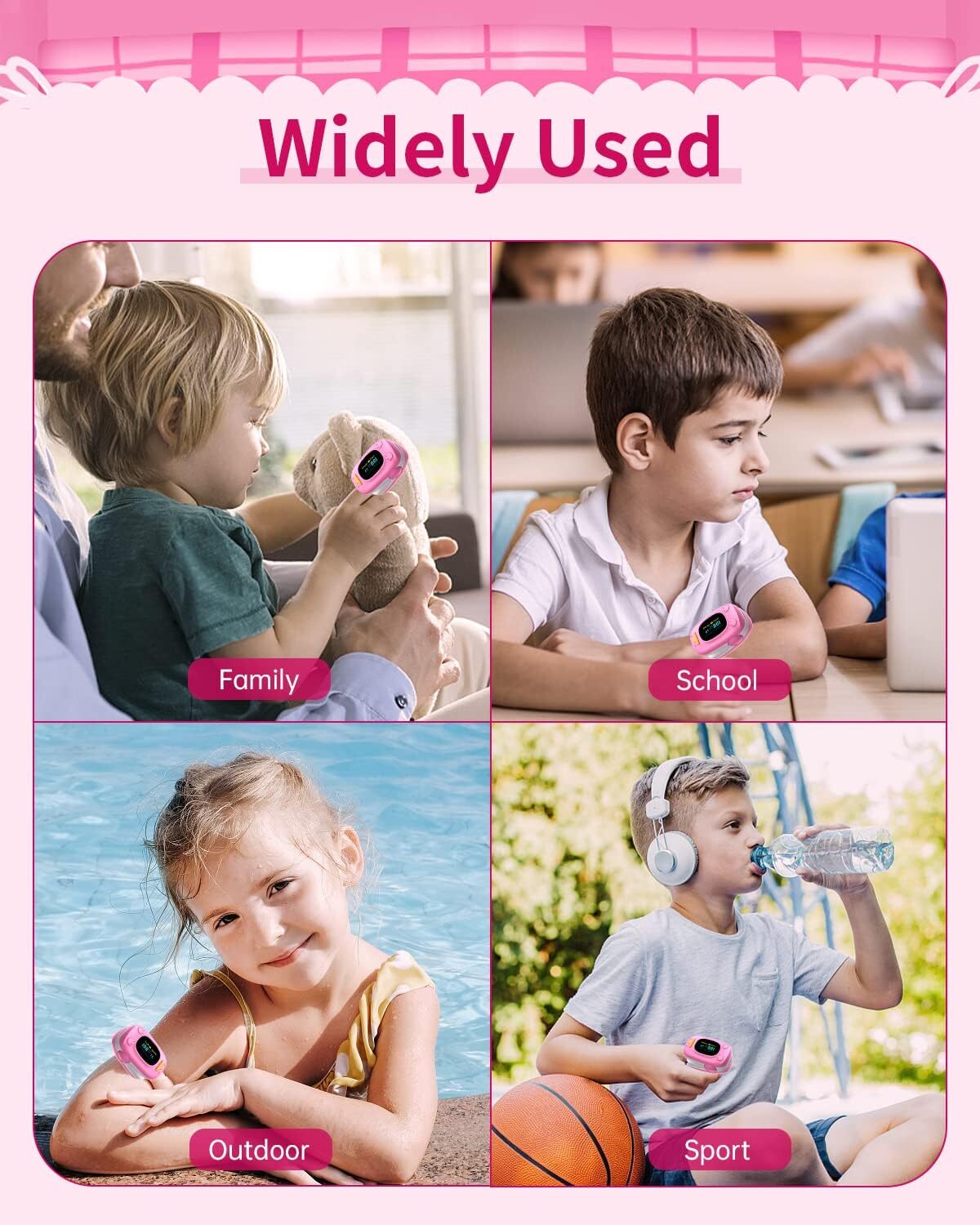 Child Pediatric Fingertip Pulse Oximeter SpO2 Blood Oxygen Heart Rate Monitor US