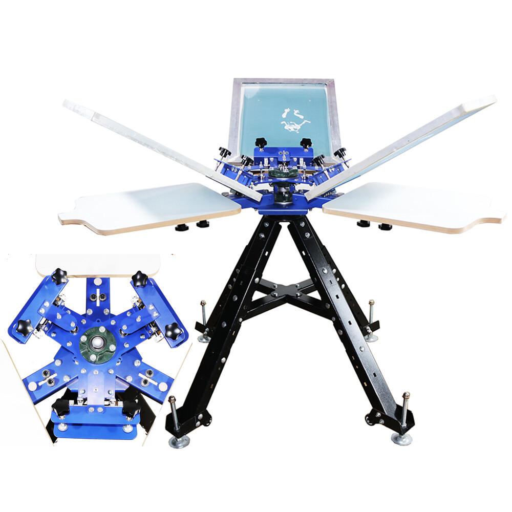 3 Color 3 Station Screen Printer Screen Printing Press Machine Adjustable Height