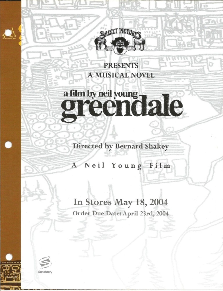 NEIL YOUNG Vintage FOLD OPEN 2004 PROMO TRADE AD Poster for Greendale  MINT