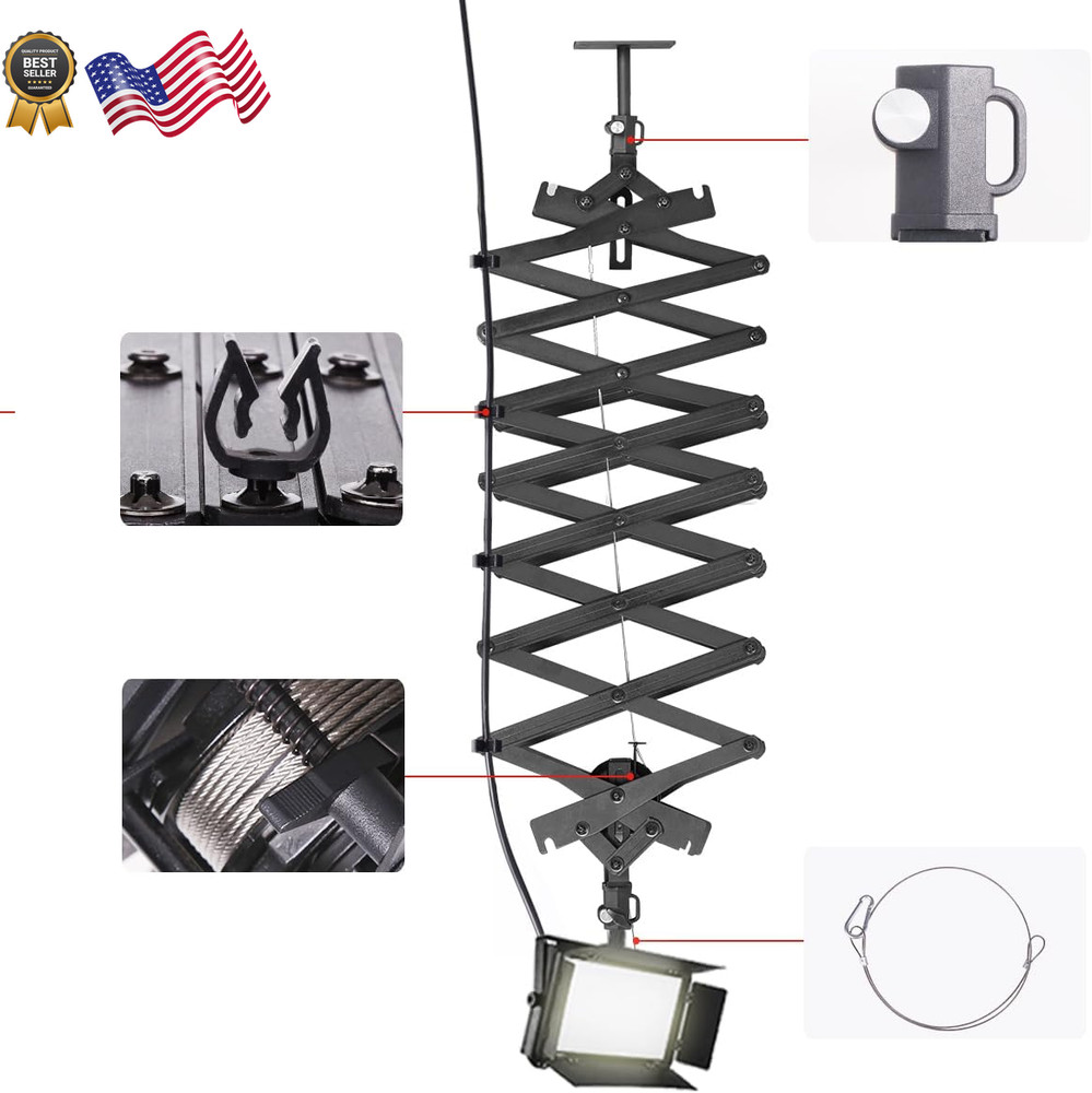 2M/78.7Inch Drop Pantograph for Studio Ceiling Rail System Pantograph Studio Arm