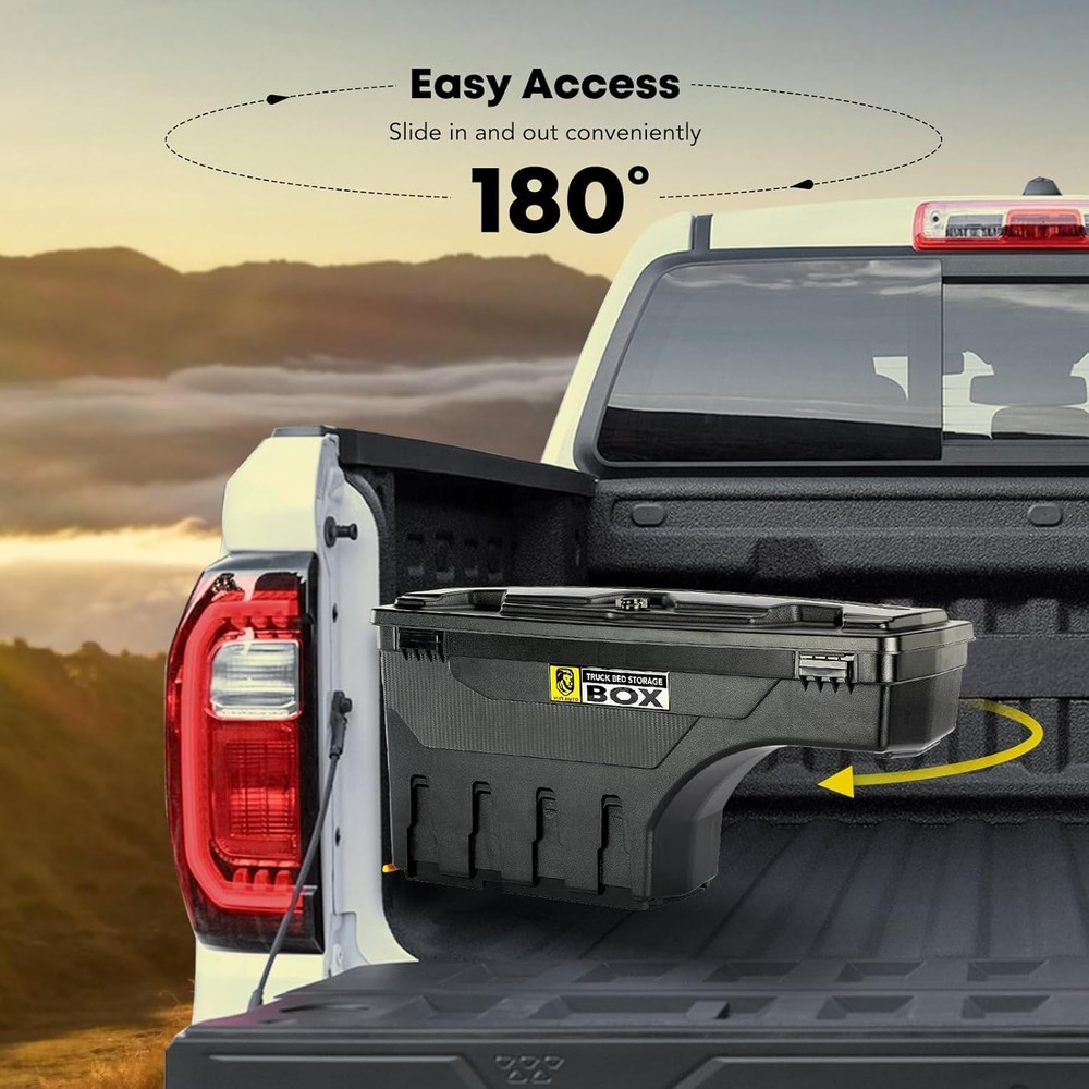 YHTAUTO Truck Bed Storage Tool Box Lockable Compatible with Passenger Side