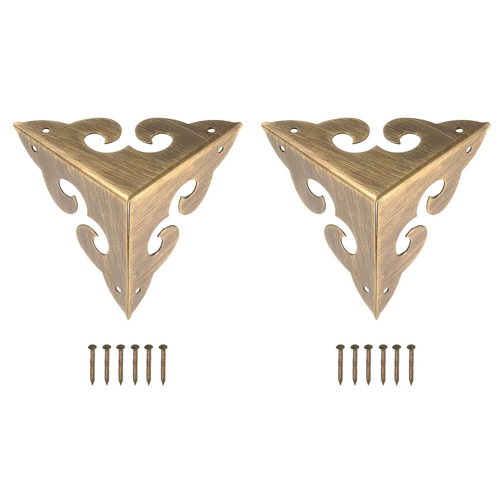 2 Pcs 45mm Decorative Box Corner Cover, Corner Protector, Bronze