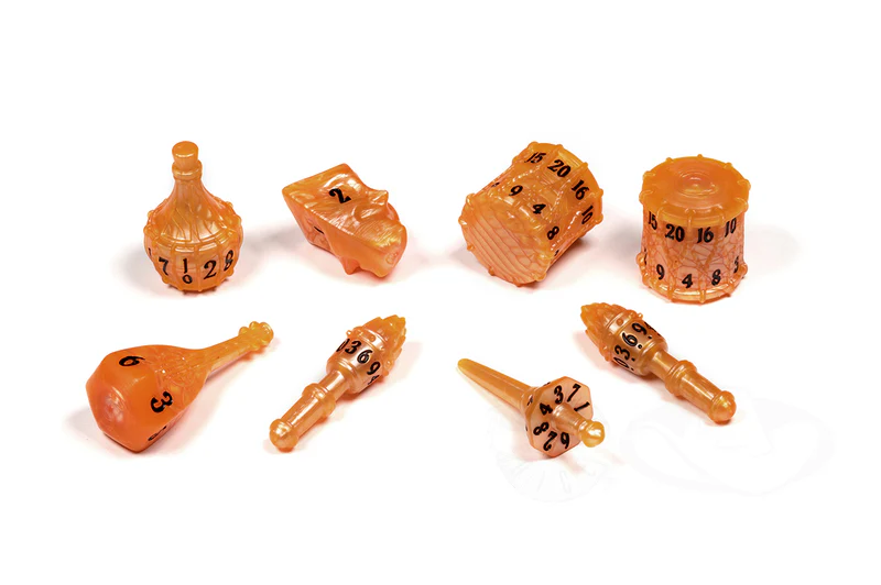 PolyHero Bard 8 Dice Set Amber Ale