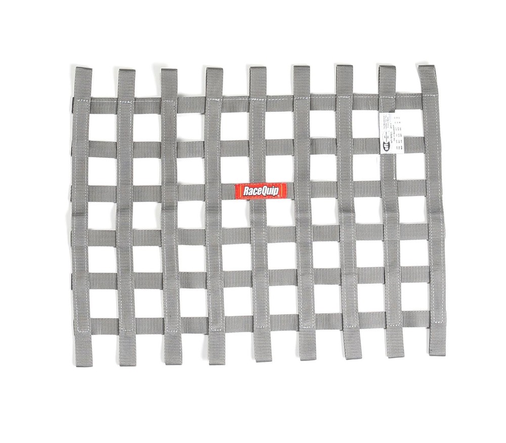 Window Net SFI Ribbon Rectangle Polypropylene Silver 24" Width 18" Height SFI 27