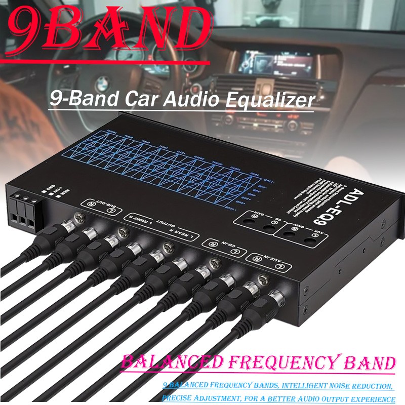 Parametric Equalizer:9 Bands,8V Max Output, RMS Adjustable for Amplifiers&Tuning