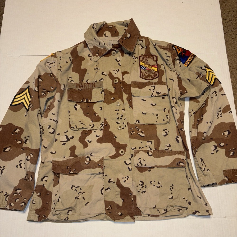 US Army Desert Storm Camouflage Jacket Medium  Spearhead Patch
