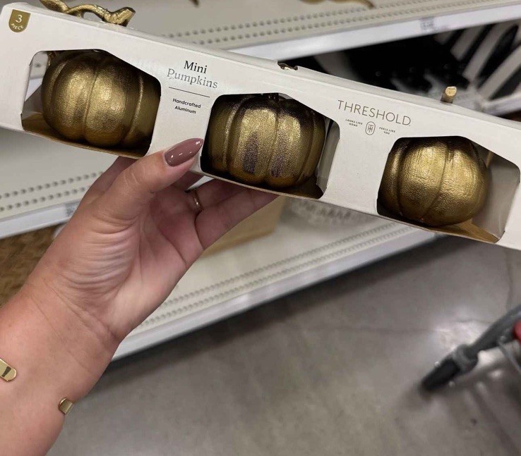 3pk Fall Mini Gold Pumpkins - Threshold™