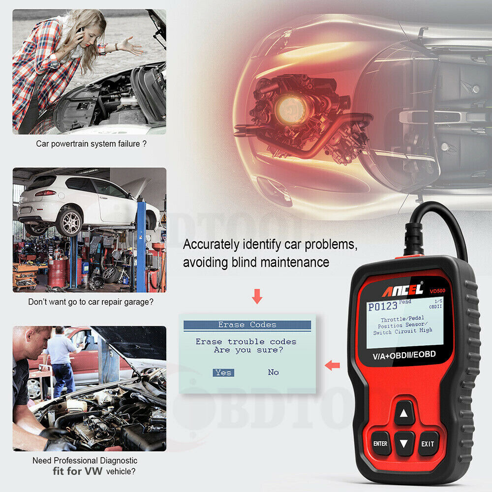 All System OBD2 Scanner Car Code Reader Engine ABS SRS OIL EPB Diagnostic Tool