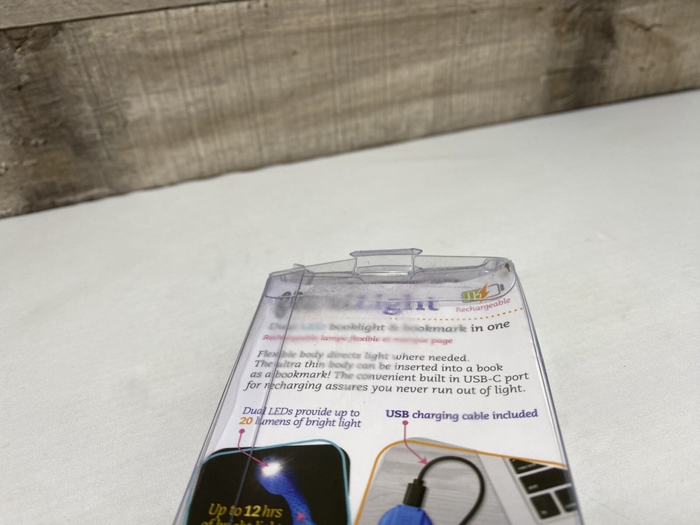 Flexilight Rechargeable Blue Hexagonal Booklight - Thinking Gifts OPEN BOX